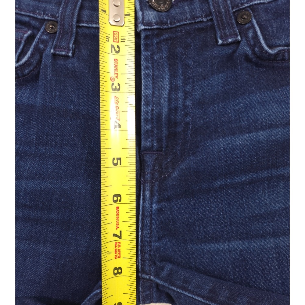 7 For All Mankind Women Jeans Gwenevere 24 Dark Blue Skinny Stretch Low Rise - Picture 8 of 9